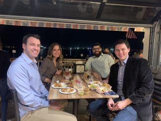 Dr. Sweet at dinner with her fellow Rheumatology fellows.