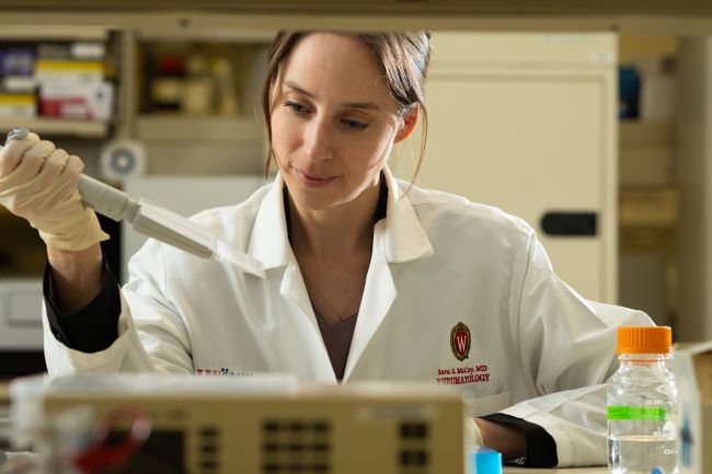 Dr. Sara McCoy in her lab.