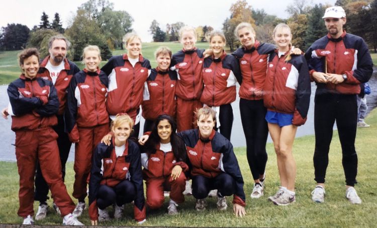 Dr. Ann Sheehy with Stanford cross country team