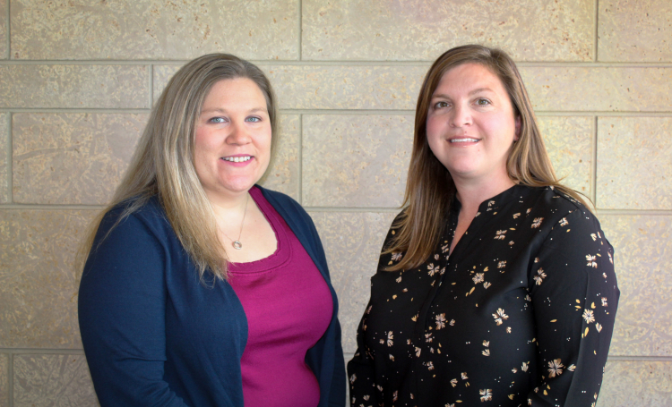 Jenna Brink, PA, Critical Care Medicine, BerbeeWalsh Department of Emergency Medicine; Amy Chybowski, APNP, Allergy, Pulmonary, and Critical Care, Department of Medicine. Credit: Treena Fischer/BerbeeWalsh Department of Emergency Medicine.