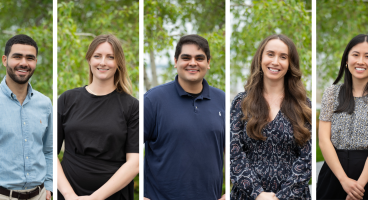 Collage of the five chiefs individually standing outside