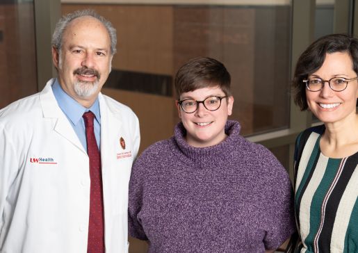 Above, from left: James Sosman, MD; Shannon Ruth-Leigh, MA; and Chris Chapman, MA, are leading local HIV education and outreach efforts through the UW Health HIV/AIDS Comprehensive Care Program.