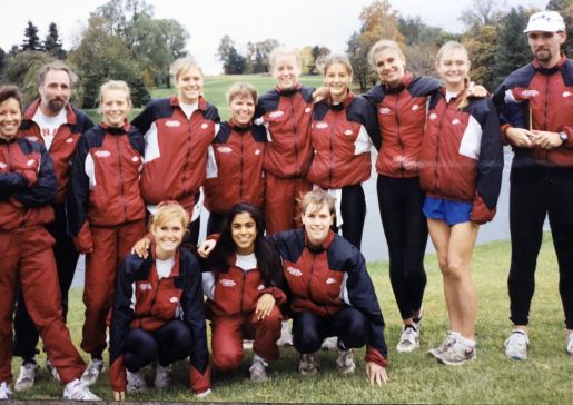 Dr. Ann Sheehy with Stanford cross country team